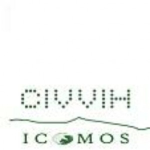 logo for ICOMOS International Committee on Historic Cities, Towns and Villages