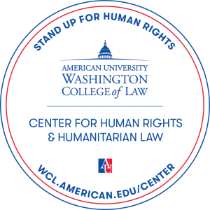 logo for Center for Human Rights and Humanitarian Law, Washington DC